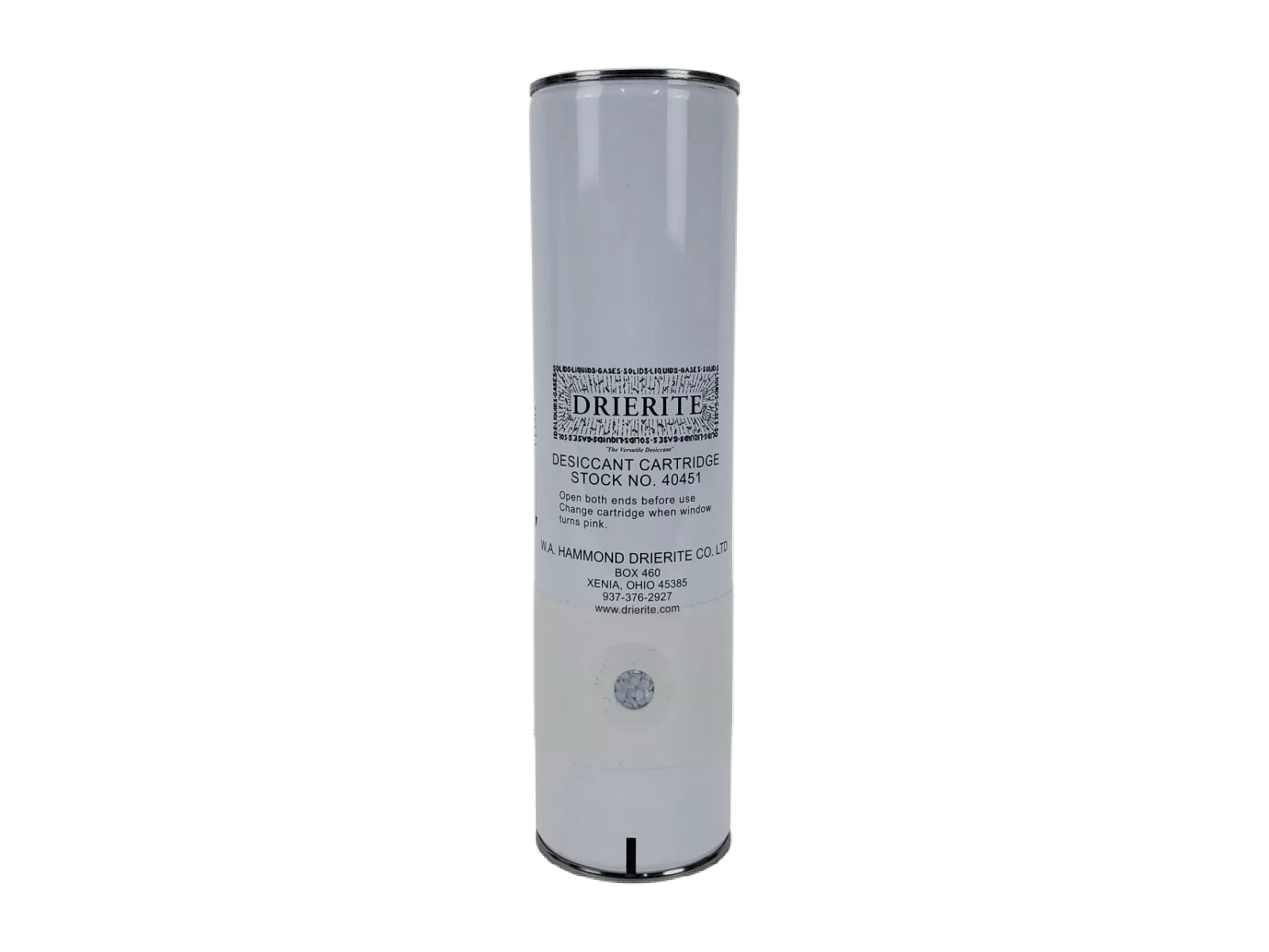 Drierite Disposable Desiccant Cartridge - White Cylinder for Moisture Control